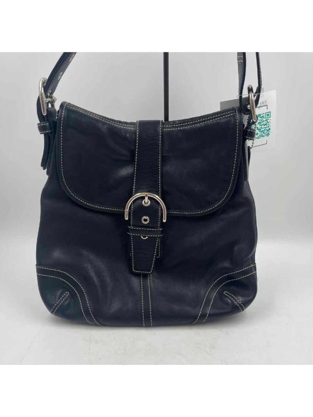 Coach Soho Flap Vintage Leather Women's Black Luxe Solid Purse 9480